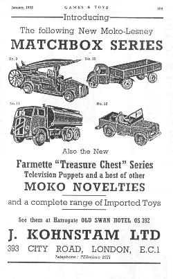 Advertisement from Games & Toys, January 1955