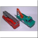 Lone Star No.30 AEC Merryweather Turntable Ladder Fire Escape and no.31 Ford Transit Breakdown Lorry, complete with its plastic towing cradle